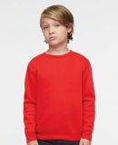 LA T 2225 Youth Elevated Fleece Crew in Red