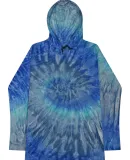 Tie-Dye 2777 Unisex Long Sleeve Hooded T-Shirt BLUE JERRY