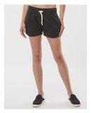 J America 8856 Women's Fleece Shorts in Black solid