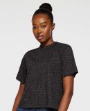 LA T 3518 Ladies' Boxy T-Shirt in Black leopard