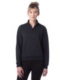 Alternative Apparel 8808PF Ladies' Mock Quarter-Zi in Black