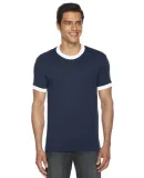 American Apparel BB410 USA-Made Unisex 50/50 Ringe in Navy/ white