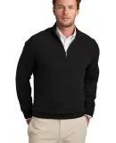 Brooks Brothers BB18402  Cotton Stretch 1/4-Zip Sw in Deepblack