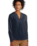 Brooks Brothers BB18009  Women's Open-Neck Satin B in Nightnavy