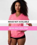 BB456 American Apparel Unisex Poly-Cotton Short Sl Neon Heather Pink