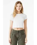 Bella + Canvas 1010 Ladies' Micro Ribbed Baby Tee in Solid wht blend