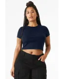 Bella + Canvas 1010 Ladies' Micro Ribbed Baby Tee in Solid navy blend