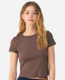 Bella+Canvas 1010 Ladies' Micro Ribbed Baby Tee in Solid cocoa blend