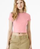 Bella+Canvas 1010 Ladies' Micro Ribbed Baby Tee in Solid pink blend
