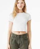 Bella+Canvas 1010 Ladies' Micro Ribbed Baby Tee in Solid white blend