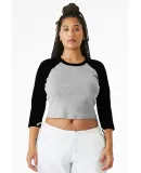 Bella + Canvas 1200 Ladies' Micro Ribbed 3/4 Ragla in Ath hthr/ black