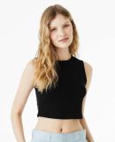 Bella + Canvas 1013 Ladies' Micro Rib Muscle Crop  in Solid black blend