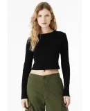 Bella + Canvas 1501 Ladies' Micro Ribbed Long Slee in Solid blk blend