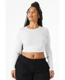 Bella + Canvas 1501 Ladies' Micro Ribbed Long Slee in Solid wht blend