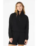 Bella + Canvas 3953 Ladies' Sponge Fleece Half-Zip in Black