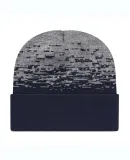 Cap America RKS12 USA-Made Static Cuffed Beanie in True navy/ heather grey
