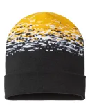 Cap America RKS12 USA-Made Static Cuffed Beanie in Black/ white/ gold