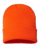 Cap America TKN24 USA-Made 12" Cuffed Beanie in Neon blaze orange