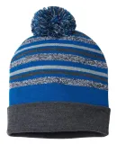 Cap America RKL12 USA-Made Striped Beanie in True royal