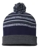 Cap America RKL12 USA-Made Striped Beanie in True navy