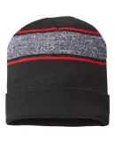 Cap America RKV12 USA-Made Variegated Striped Cuff in Black/ true red