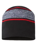 Cap America RKV9 USA-Made Variegated Striped Beani in Black/ true red