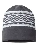 Cap America RKD12 USA- Made Diamond Knit Cuff in Iron grey/ white