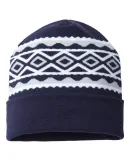 Cap America RKD12 USA- Made Diamond Knit Cuff in True navy/ silver