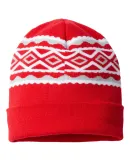 Cap America RKD12 USA- Made Diamond Knit Cuff in True red/ silver