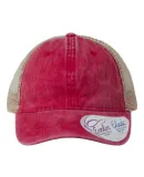 Infinity Hers TESS Women's Washed Mesh Back Cap in Red/ leopard