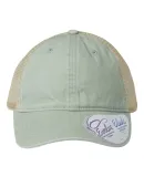 Infinity Hers TESS Women's Washed Mesh Back Cap in Sage/ polka dots