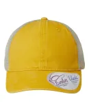 Infinity Hers TESS Women's Washed Mesh Back Cap in Sunset yellow/ polka dots