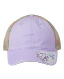 Infinity Hers TESS Women's Washed Mesh Back Cap in Lavender/ stripes