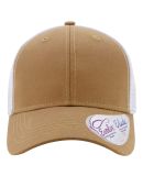 Infinity Hers CHARLIE Women's Modern Trucker Cap in Caramel/ white