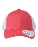 Infinity Hers CHARLIE Women's Modern Trucker Cap in Coral/ white