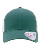 Infinity Hers CHARLIE Women's Modern Trucker Cap in Emerald/ white