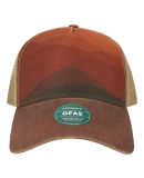 Legacy OFAFP Old Favorite Five-Panel Trucker Cap in Mt sunset/ maroon/ khaki