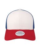 Legacy MPS Mid-Pro Snapback Trucker Cap in White/ red/ royal