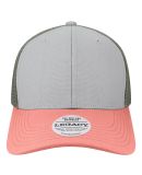 Legacy MPS Mid-Pro Snapback Trucker Cap in Light grey/ salmon/ dark grey