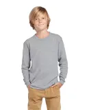 Delta Apparel 61070  Youth Long Sleeve 5.2 oz. Tee in Athletic heather