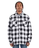 Shaka Wear SHFJ Adult Hooded Flannel Jacket in White/ black
