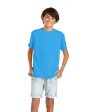 Delta Apparel 65900 Youth Short Sleeve 5.5 oz. Tee in Turquoise heather