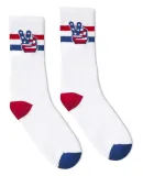 Socco Socks SC100 USA-Made Striped Crew Socks in Star spangled peace