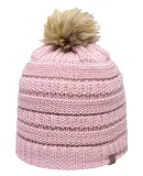 Outdoor Cap OC805 Cable Knit Faux Fur Pom in Rose gold