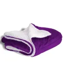 Alpine Fleece 8712 Micro Mink Sherpa Blanket in Plum