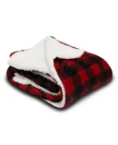 Alpine Fleece 8712 Micro Mink Sherpa Blanket in Red buffalo