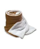 Alpine Fleece 8726 Oversized Mink Sherpa Blanket in Camel