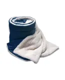 Alpine Fleece 8726 Oversized Mink Sherpa Blanket in Navy