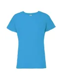Delta Apparel 1300 Girls Semi-Sheer Cap Sleeve 3.3 in Turquoise