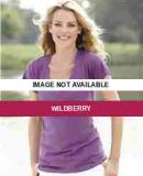 J. America - Ladies' Vanity V-Neck Slub T-Shirt -  Wildberry